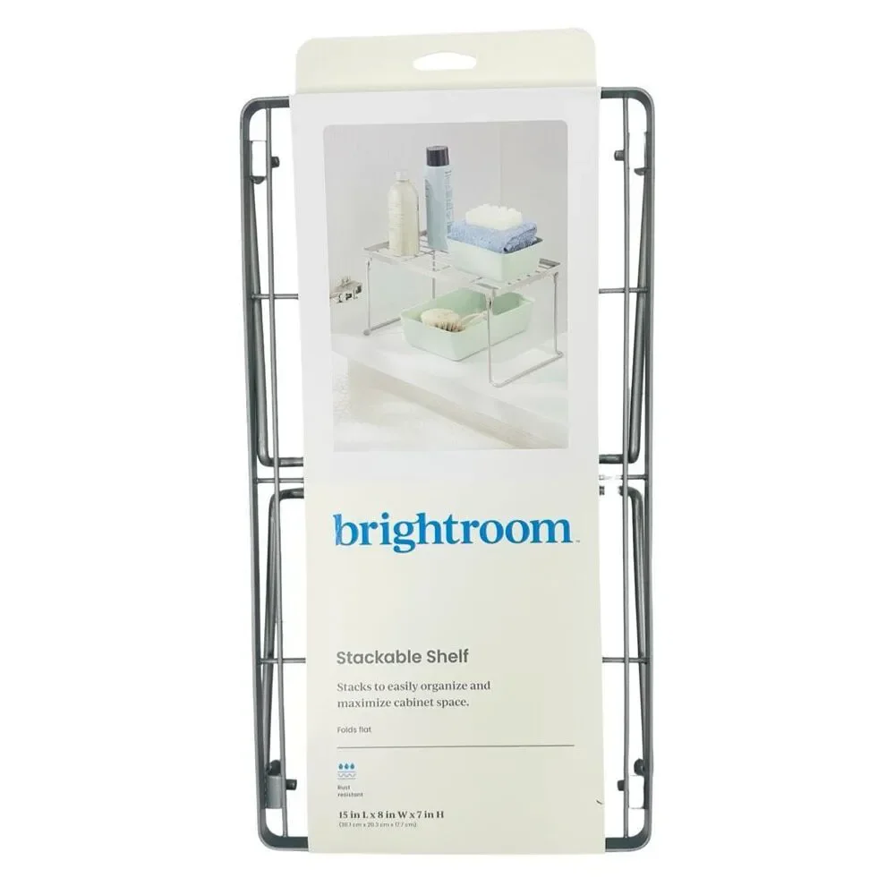 Brightroom Stackable Shelf - 15” x 8” x 7” - Set of 2 - No Assembly Required